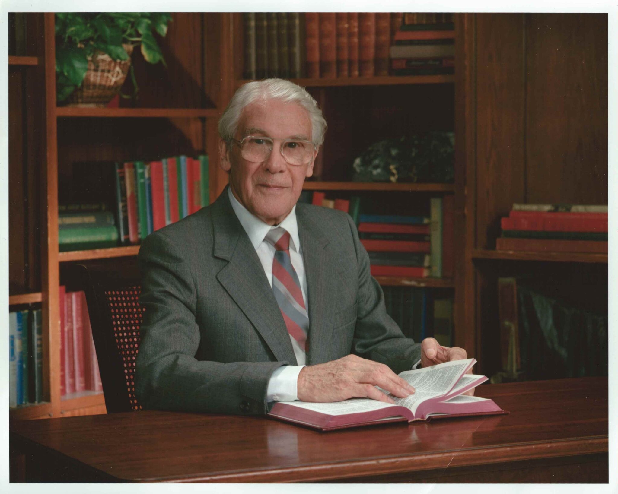 Leonard Ravenhill at his desk